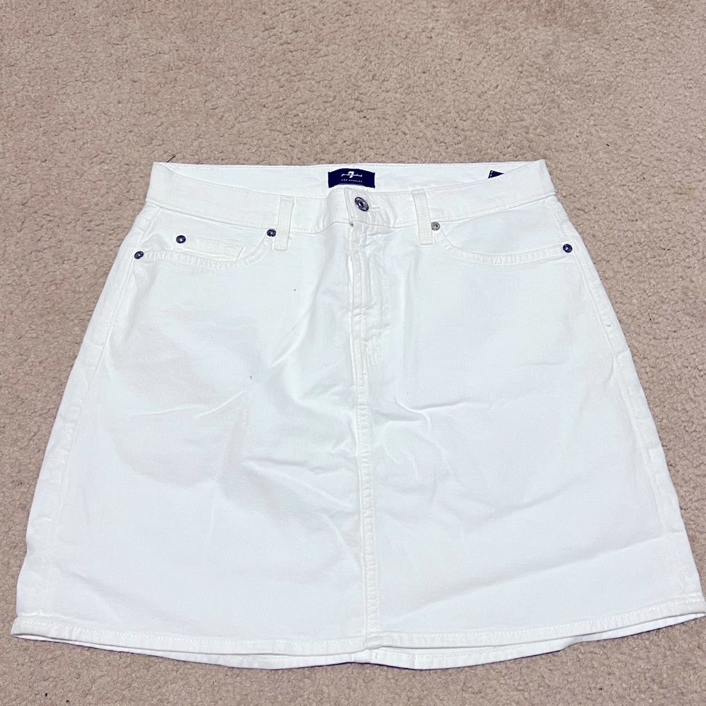7 For All Mankind White Mini Skirt